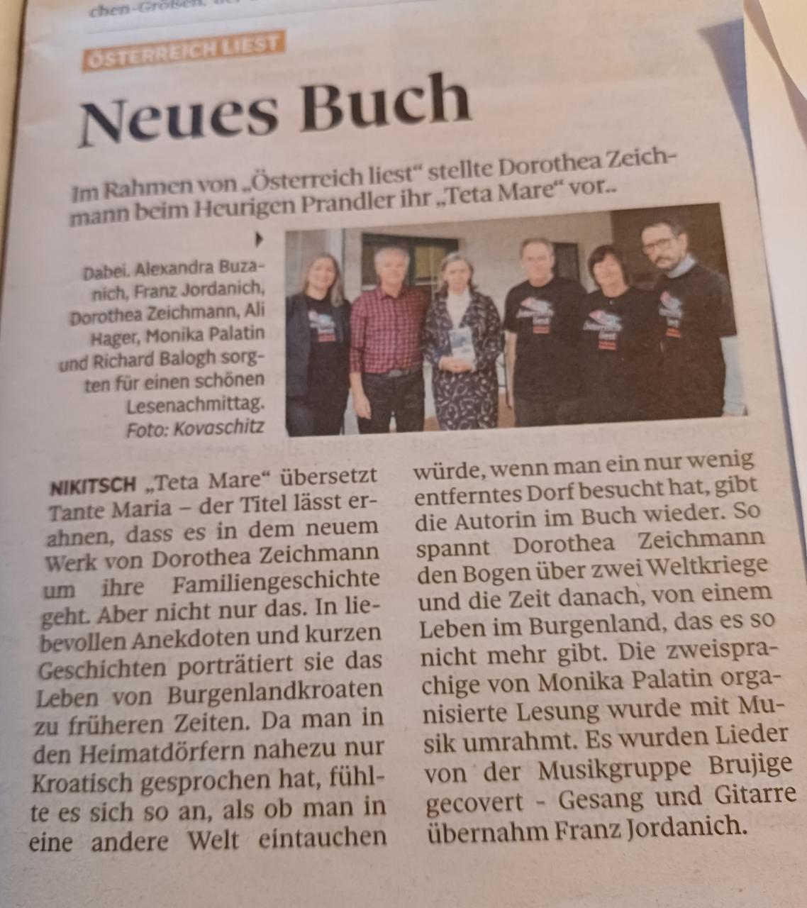 Berichterstattung in der BVZ über Österreich liest am 23.Okt. 2023